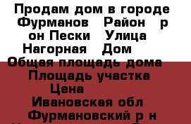 Продам дом в городе Фурманов › Район ­ р-он Пески › Улица ­ Нагорная › Дом ­ 9 › Общая площадь дома ­ 27 › Площадь участка ­ 11 › Цена ­ 370 000 - Ивановская обл., Фурмановский р-н Недвижимость » Дома, коттеджи, дачи продажа   
